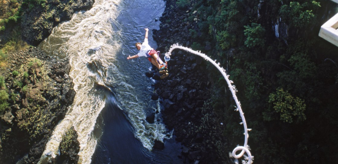 Bungee jumping from Vic falls is Zim's most famous tourist activity